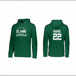 St. Anne Volleyball - 18. Performance Hooded Sweatshirt (Dark Green)