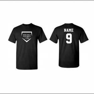 East Hills Softball  - 1. Short Sleeve Cotton T-Shirt (Black)