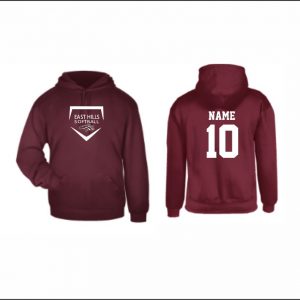 East Hills Softball  - 6. Hooded Sweatshirt (Maroon)
