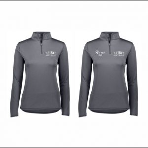 Lyons Spirit Softball - 14. Ladies 1/4 Zip Performance Pullover (Graphite)