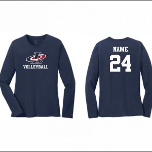 Liberty Volleyball - 7. Ladies Long Sleeve Shirt (Navy)