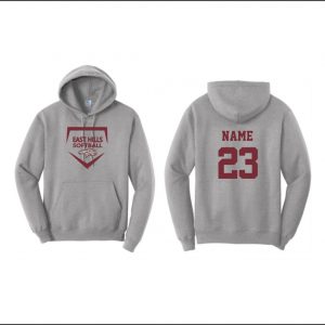 East Hills Softball  - 7. Hooded Sweatshirt (Gray)