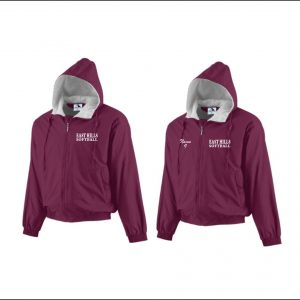 East Hills Softball - 19. Full Zip Hooded Jacket (Maroon)