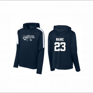 NLYAA Soccer - 16. Performance Hooded Sweatshirt (Navy/White)