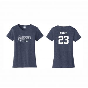 NLYAA Soccer - 6. Ladies Short Sleeve T-Shirt (Navy Heather)