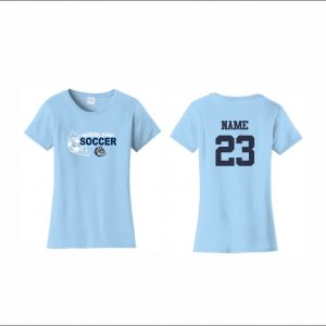 NLYAA Soccer - 7. Ladies Short Sleeve T-Shirt (Light Blue)