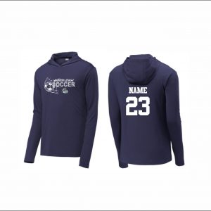 NLYAA Soccer - 9. Long Sleeve Performance Hooded Shirt (Navy)