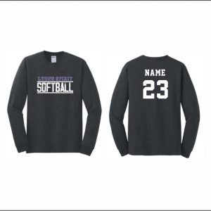 Lyons Spirit Softball - 12. Long Sleeve Cotton T-Shirt (Dk. Heather Gray)