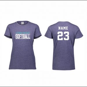 Lyons Spirit Softball - 4. Ladies Short Sleeve Tri-Blend Shirt (Purple Heather)
