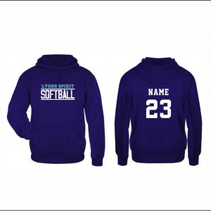 Lyons Spirit Softball - 9. Performance Fleece Hoodie (Purple)