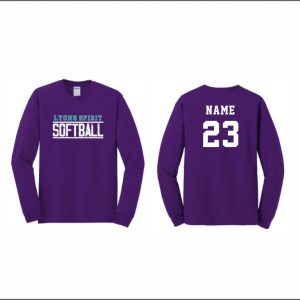 Lyons Spirit Softball - 11. Long Sleeve Cotton T-Shirt (Purple)