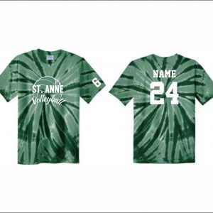 St. Anne Volleyball - Short Sleeve Cotton Tie-Dye T-Shirt (Forest Green)