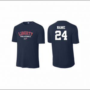 Liberty Volleyball - 10. Short Sleeve Performance Shirt (Navy)