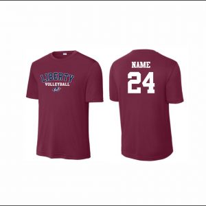 Liberty Volleyball - 11. Short Sleeve Performance Shirt (Cardinal)