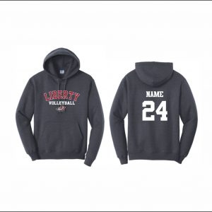 Liberty Volleyball - 12. Hooded Sweatshirt (Navy Heather)