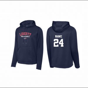 Liberty Volleyball - 16. Performance Hooded Sweatshirt (Navy)