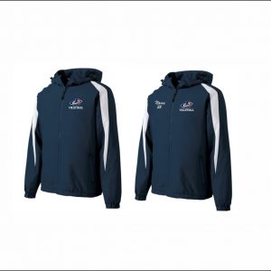 Liberty Volleyball - 24. Lightweight Fleece Lined Full Zip Jacket (Navy/White)