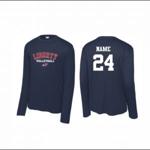 Liberty Volleyball - 5. Long Sleeve Performance Shirt (Navy)
