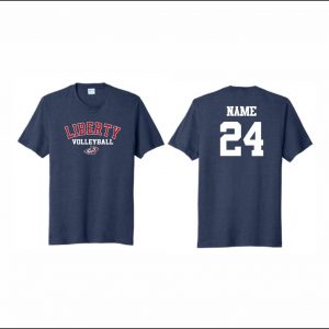 Liberty Volleyball - 8. Short Sleeve Soft T-Shirt (Navy Heather)