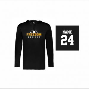 Freedom Boys Soccer - 11. Long Sleeve Hooded Performance Shirt (Black)