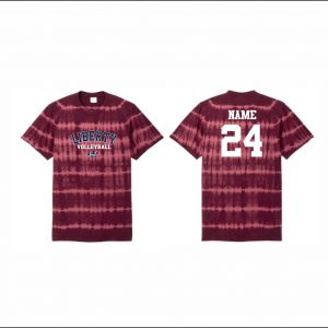 Liberty Volleyball - 26. Short Sleeve Stripe Tie-Dye (Maroon)
