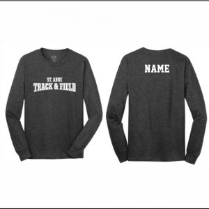 St. Anne Track & Field - 4. Long Sleeve Cotton T-Shirt (Dark Gray)