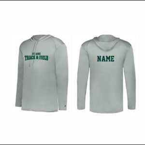 St. Anne Track & Field - 5. Long Sleeve Hooded Performance Shirt (Silver)