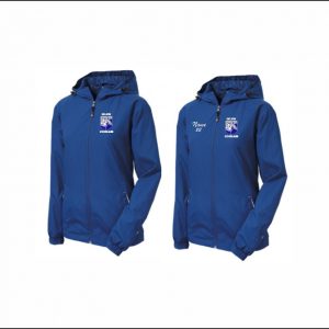 OLPH CYO - 30. Ladies Full Zip Lightweight Colorblock Hooded Jacket (Royal/White)