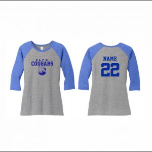 OLPH CYO - 34. Womens 3/4 Sleeve Raglan Shirt (Royal/Gray Heather)
