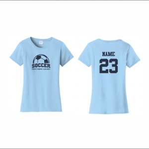 NLYAA Soccer - 7. Ladies Short Sleeve T-Shirt (Light Blue)