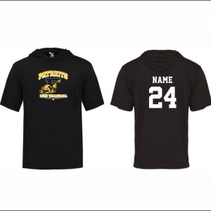 Freedom Boys Volleyball - 8. Short Sleeve Performance Hooded Shirt (Black)