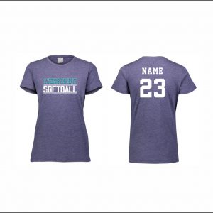 Lyons Spirit Softball - 4. Ladies Short Sleeve Tri-Blend Shirt (Purple Heather)