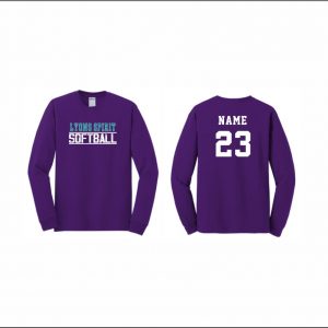 Lyons Spirit Softball - 11. Long Sleeve Cotton T-Shirt (Purple)