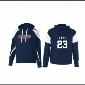 Steelsharks Baseball- 41. Hooded Sweatshirt (Navy Heather/White) LOGO 2