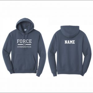 Force Gymnastics - 5. Hooded Sweatshirt (Steel Blue - Logo #1)