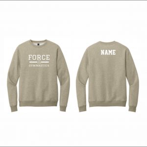 Force Gymnastics - 8. Fleece Crewneck (Heathered Latte - Logo #1)