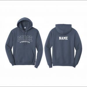 Force Gymnastics - 21. Hooded Sweatshirt (Steel Blue - Logo #2)