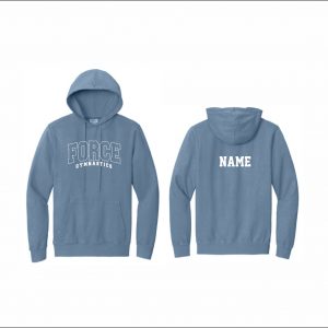 Force Gymnastics - 22. Beach Wash Garment Dyed Hooded Sweatshirt (Denim Blue - Logo #2)