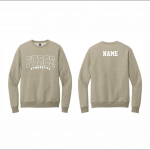 Force Gymnastics - 24. Fleece Crewneck (Heathered Latte - Logo #2)