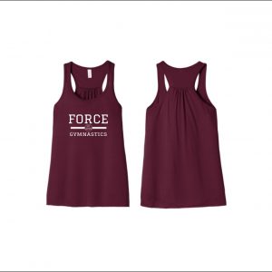 Force Gymnastics - 32. Ladies Flowy Racerback Tank Top (Logo #1)