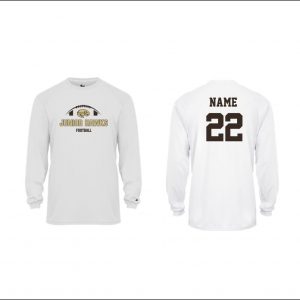 Junior Hawks Football - 10. Long Sleeve Performance Shirt (white)
