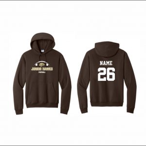 Junior Hawks Football - 11. Hooded Sweatshirt (brown)