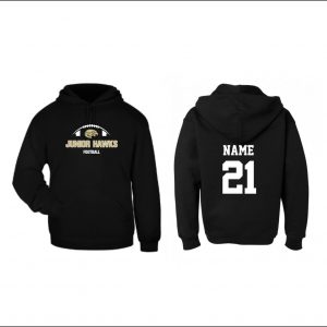 Junior Hawks Football - 13. Hooded Sweatshirt (black)