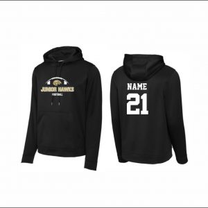 Junior Hawks Football - 14. Performance Hooded Sweatshirt (black)
