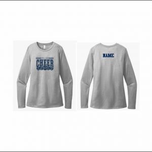 NLYAA Cheer - 8. Ladies Long Sleeve Shirt (Light Gray Heather)