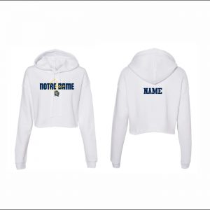 Notre Dame Cheer - 34. Ladies Cropped Hoodie (White)