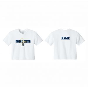 Notre Dame Cheer - 36. Ladies Cropped Tee (White)