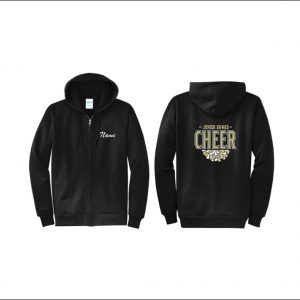 Junior Hawks Cheer - 26. Full Zip Hooded Sweatshirt (black)