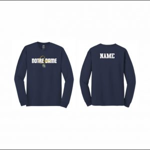 Notre Dame Cheer - 4. Long Sleeve Cotton T-Shirt (Navy)