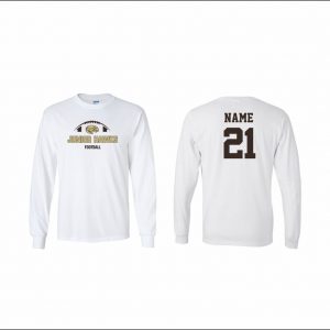 Junior Hawks Football - 4. Long Sleeve Cotton T-Shirt (white)